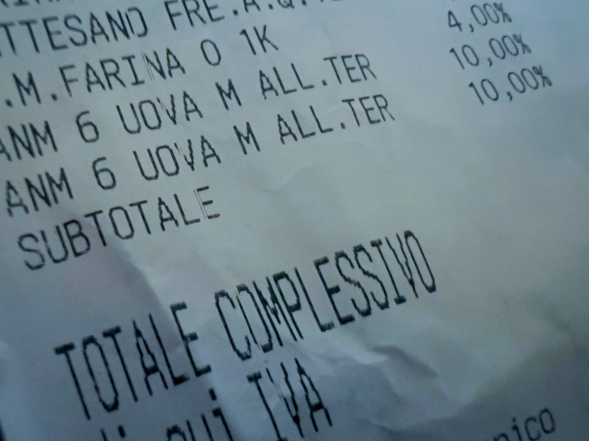 NIENTE SPIGOLE IN OFFERTA - Scontrino